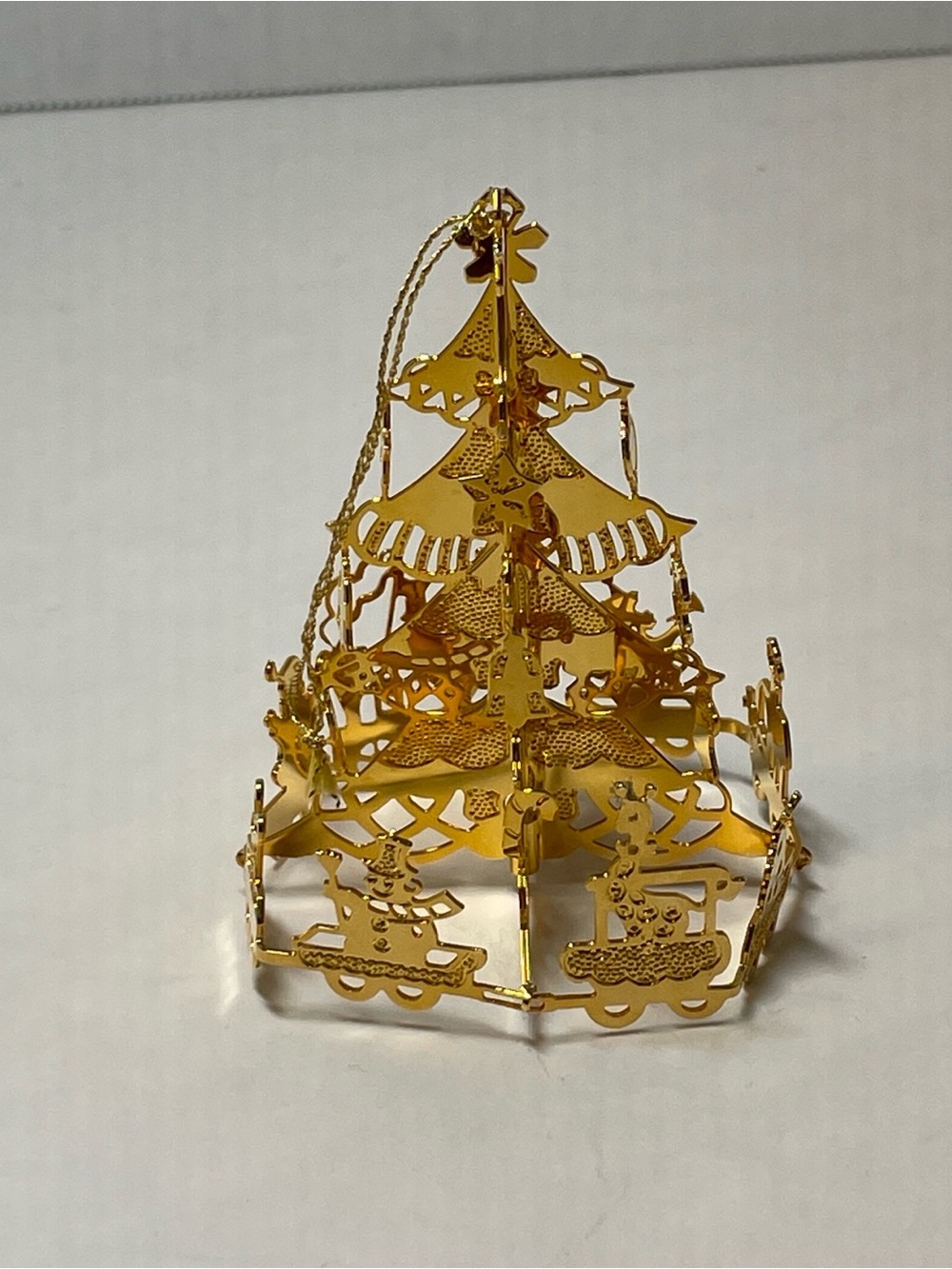 Danbury Mint Gold Metal Christmas Tree Carousel Ornament